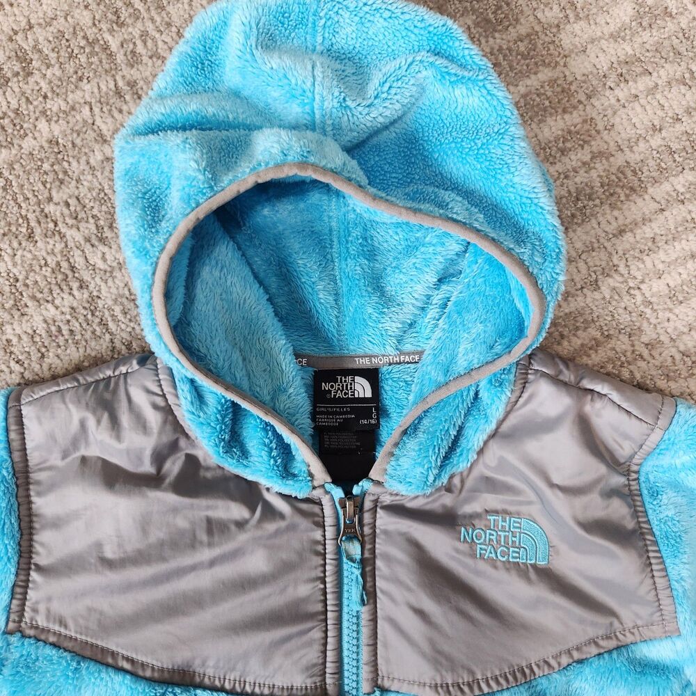 The North Face girl's G Oso Hoodie fleece zip-up jacket blue size L 14/16 - Picture 5 of 12